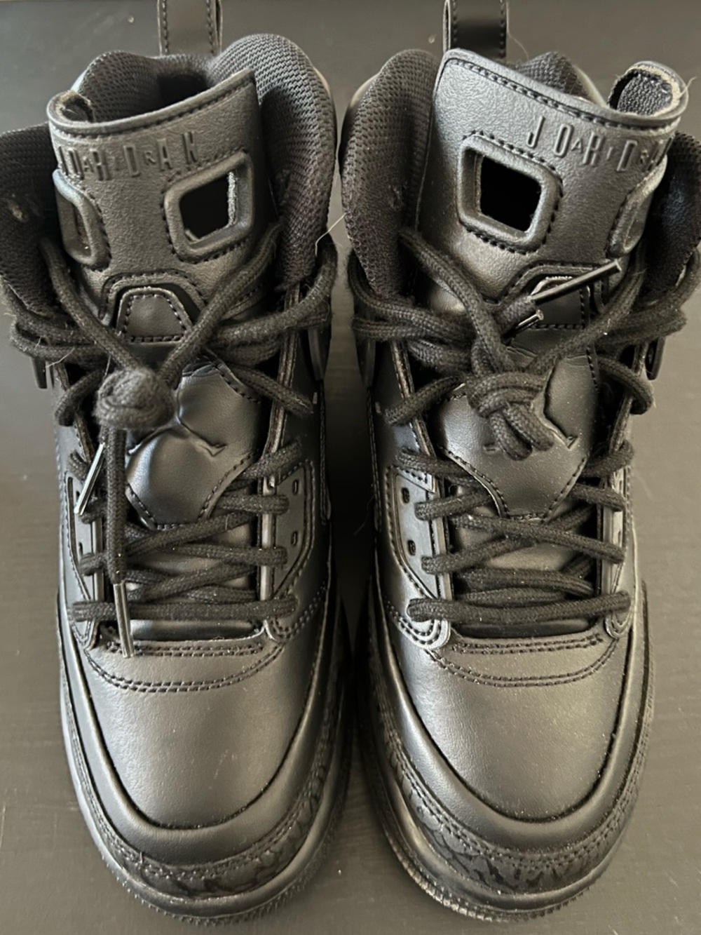 Black high top Air Jordans